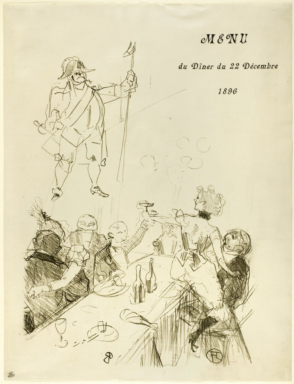 Le Suisse, Menü von Henri de Toulouse Lautrec