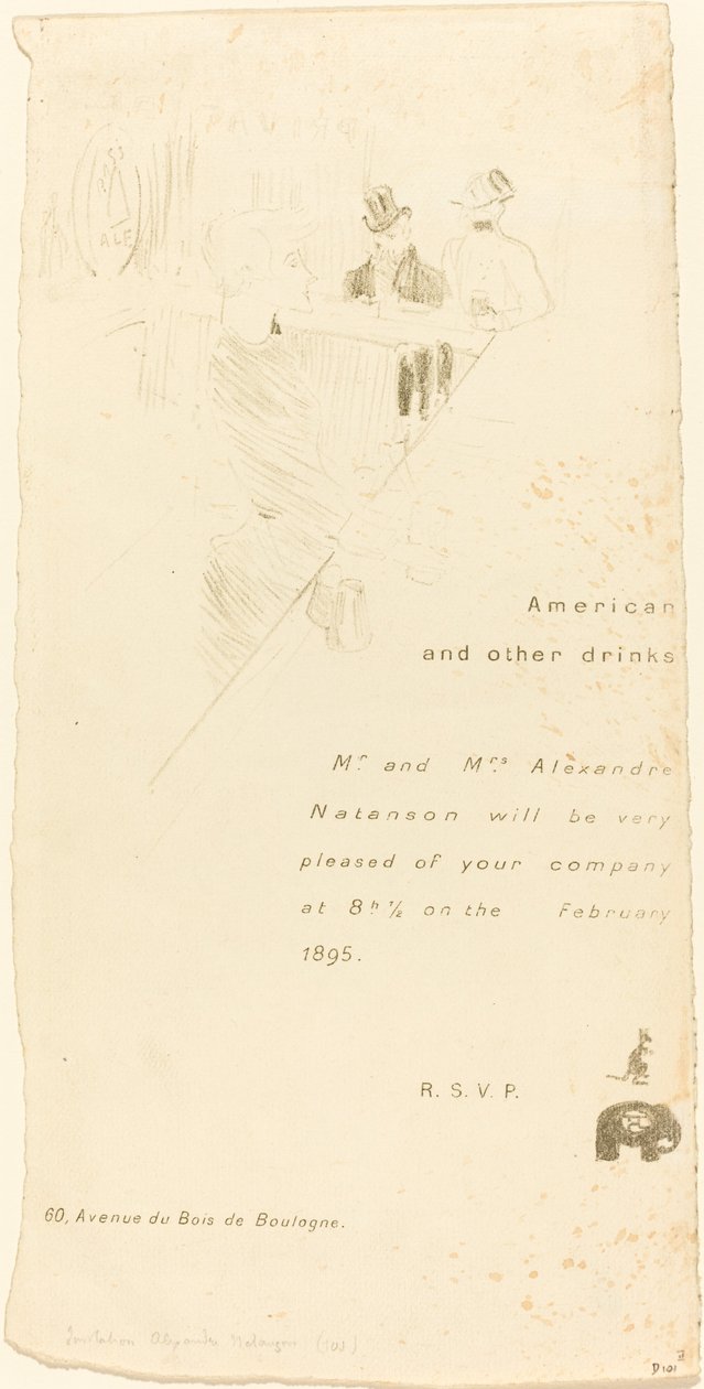 Einladung von Herrn und Frau Alexandre Natanson (1895) von Henri de Toulouse Lautrec