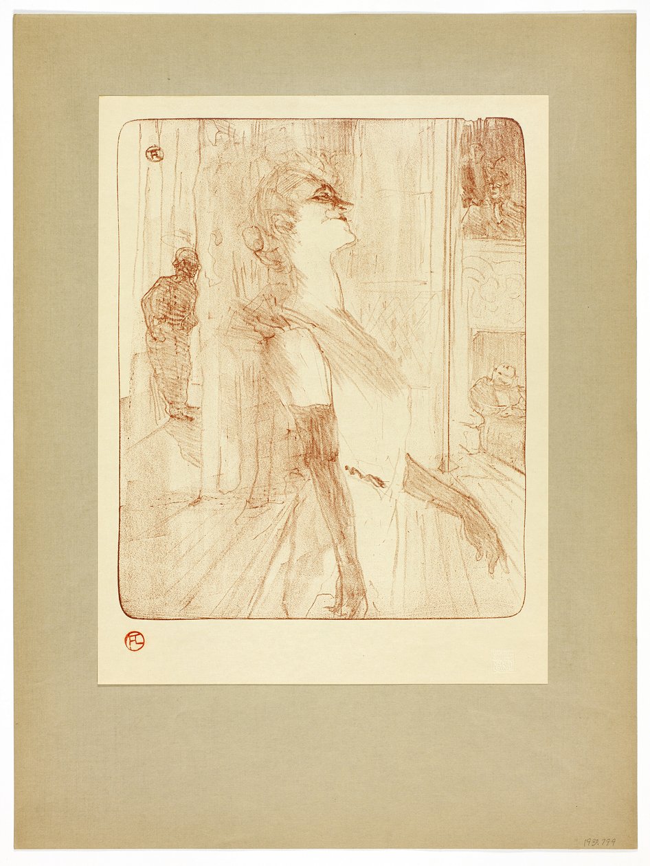 Auf der Bühne, Platte eins aus Yvette Guilbert von Henri de Toulouse Lautrec