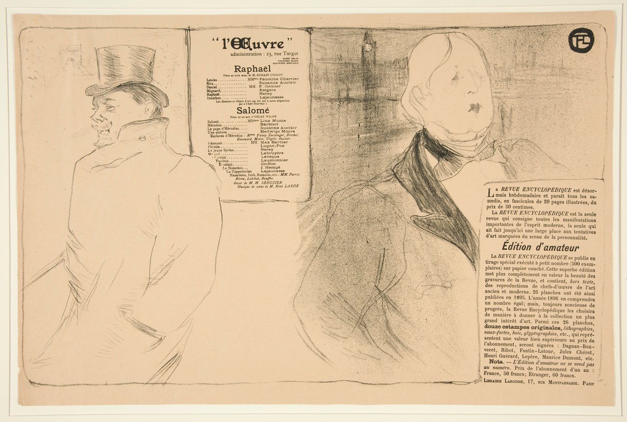Oscar Wilde und Romain Coolus von Henri de Toulouse Lautrec