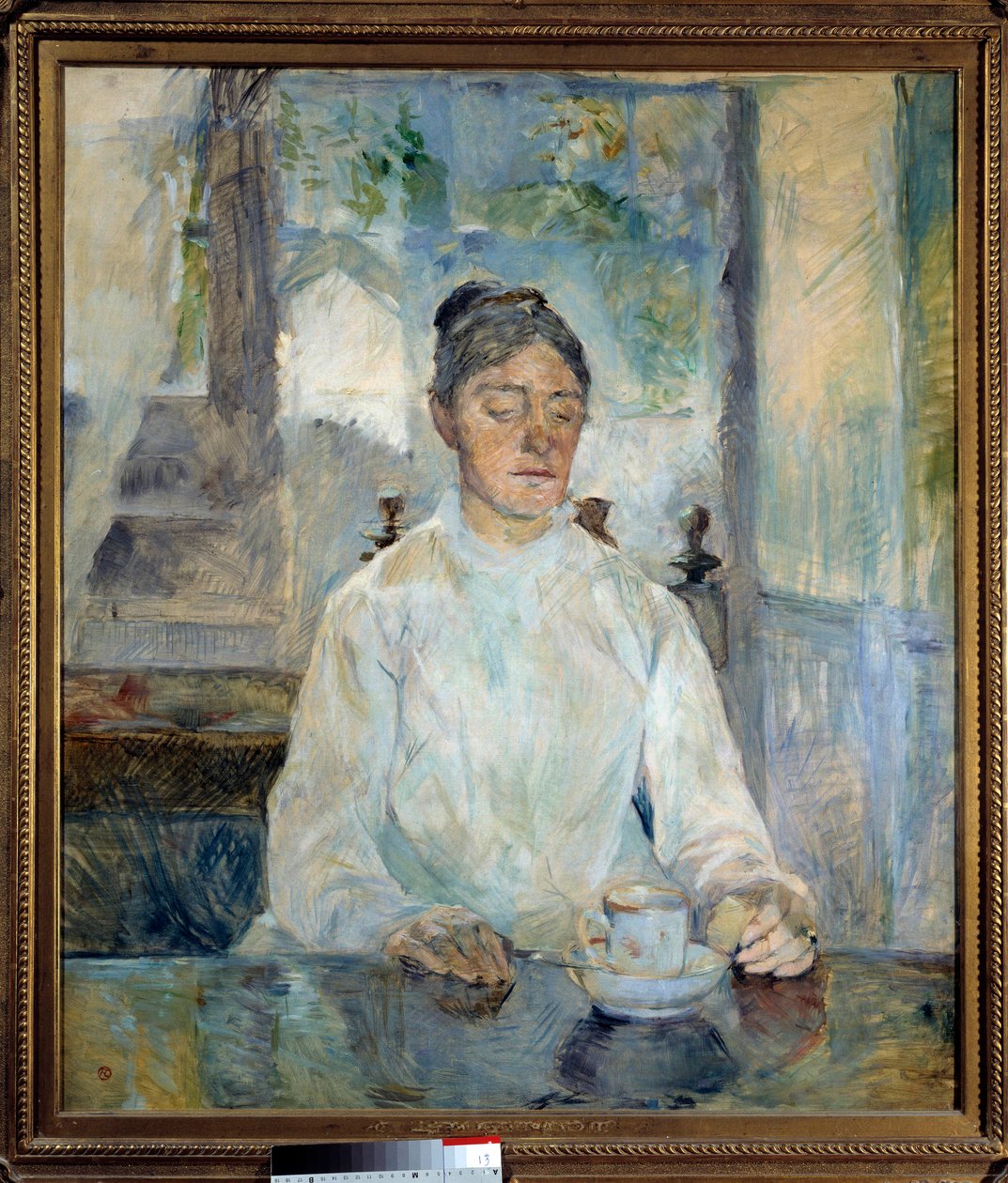 Porträt der Gräfin von Toulouse Lautrec beim Frühstück von Henri de Toulouse Lautrec