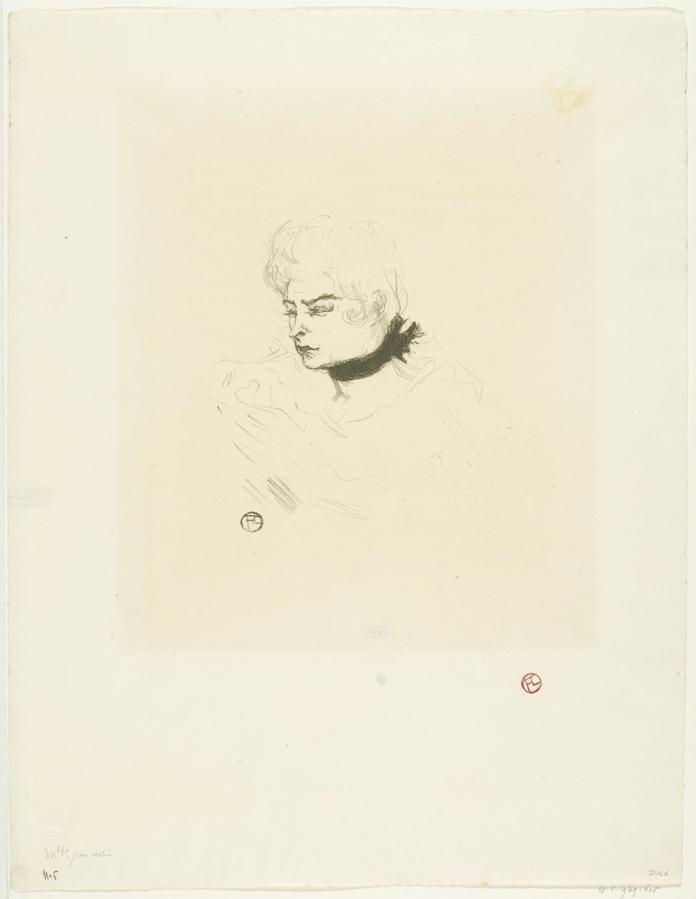 Porträt von Mademoiselle Pois Vert von Henri de Toulouse Lautrec