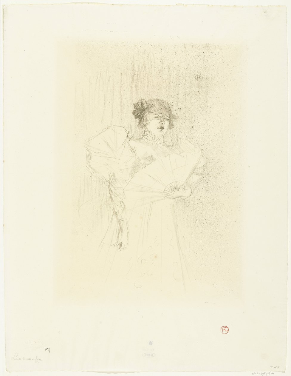 Porträt der Schauspielerin Luce Myrès mit Fächer von Henri de Toulouse Lautrec