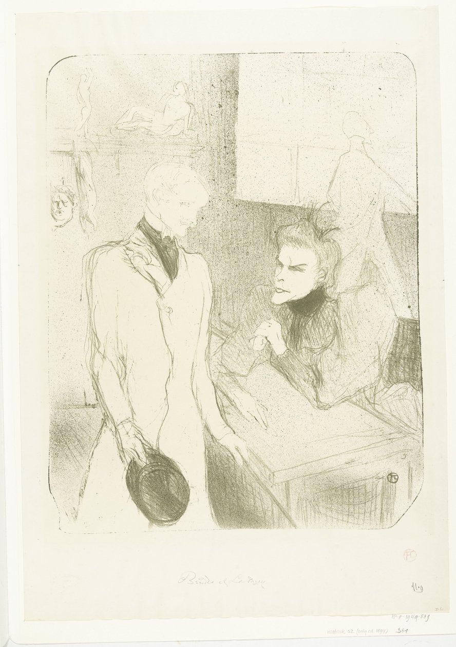 Porträt der Schauspielerin Marthe Brandès und des Schauspielers Charles le Bargy im Theaterstück Les Cabotins von Henri de Toulouse Lautrec
