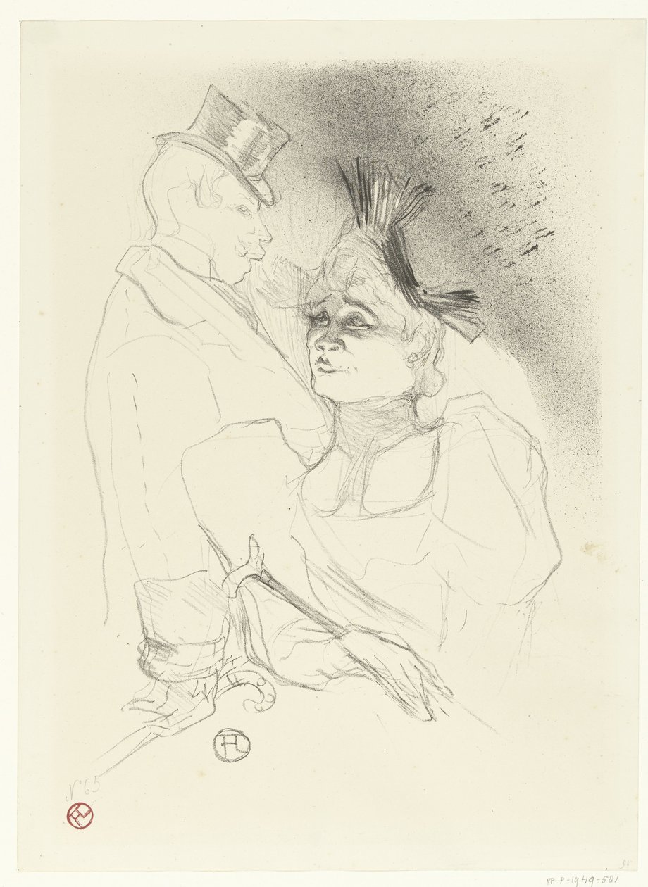 Porträt der Sängerin Marcelle Lender und Komiker Louis Bouchenez oder der Baron während des Auftritts von Henri de Toulouse Lautrec