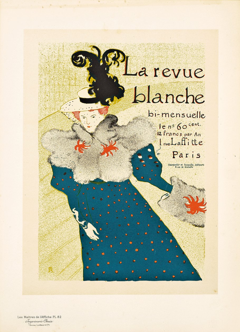 Reproduktion eines Plakats für "La Revue Blanche", 1895 von Henri de Toulouse Lautrec