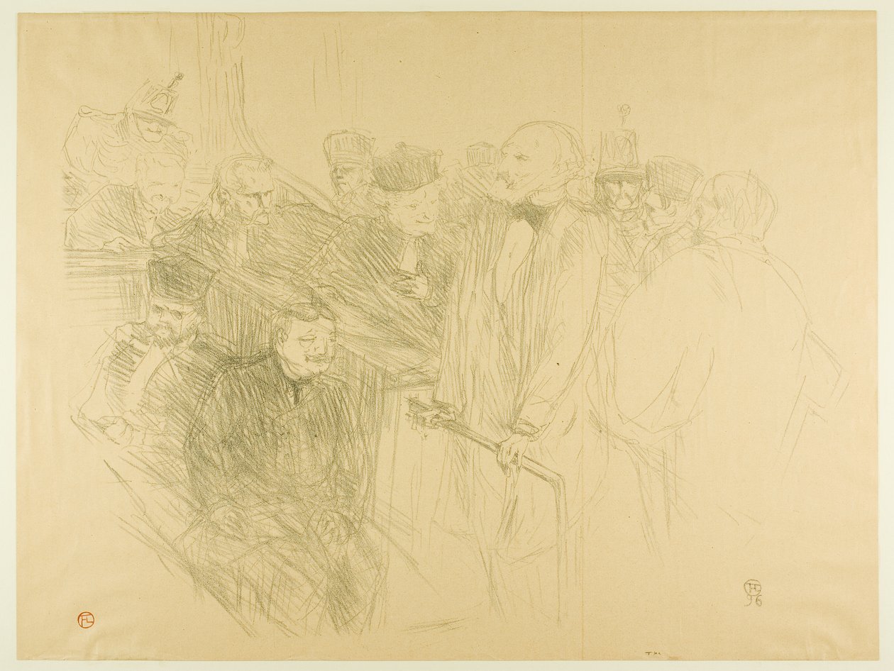 Der Arton-Prozess, Ribot gibt Beweise (zweite Platte) von Henri de Toulouse Lautrec