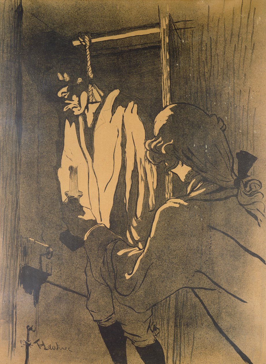 Die Hinrichtung, ein Plakat, das eine Episode der Calas-Affäre nach dem Roman von A. Siegel, 