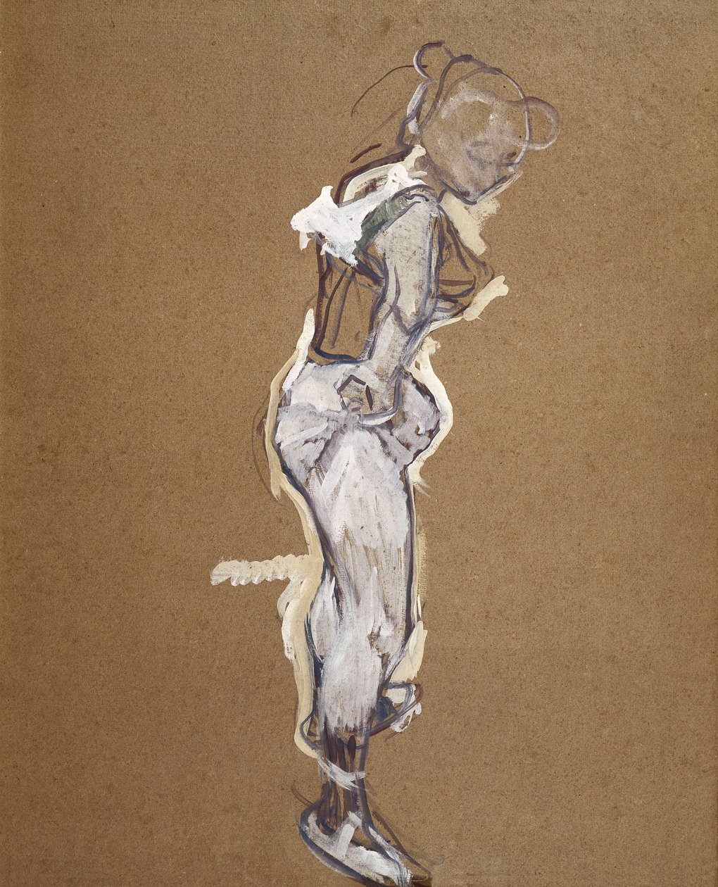Trapezkünstlerin zieht ihre Strumpfhose an von Henri de Toulouse Lautrec