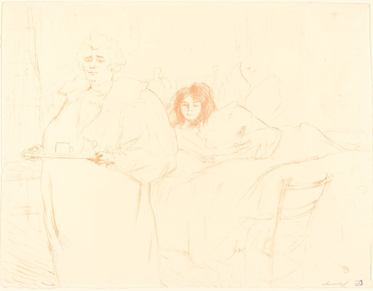Frau mit einem Tablett von Henri de Toulouse Lautrec