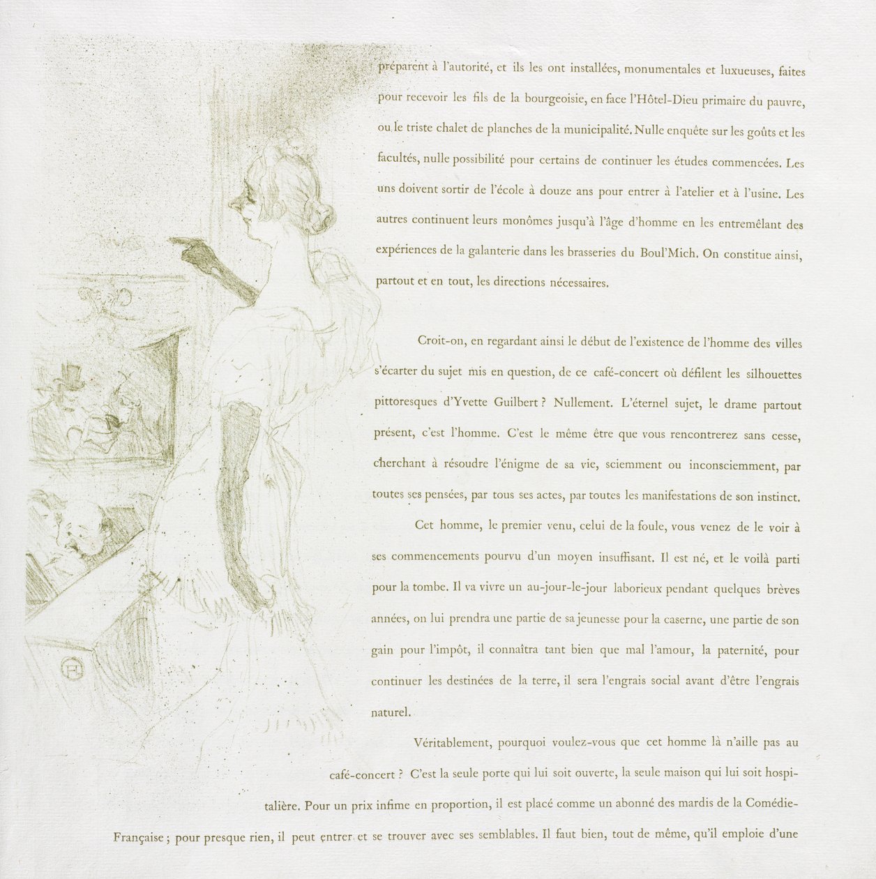Yvette Guilbert - Französische Serie: Nr. 6 von Henri de Toulouse Lautrec