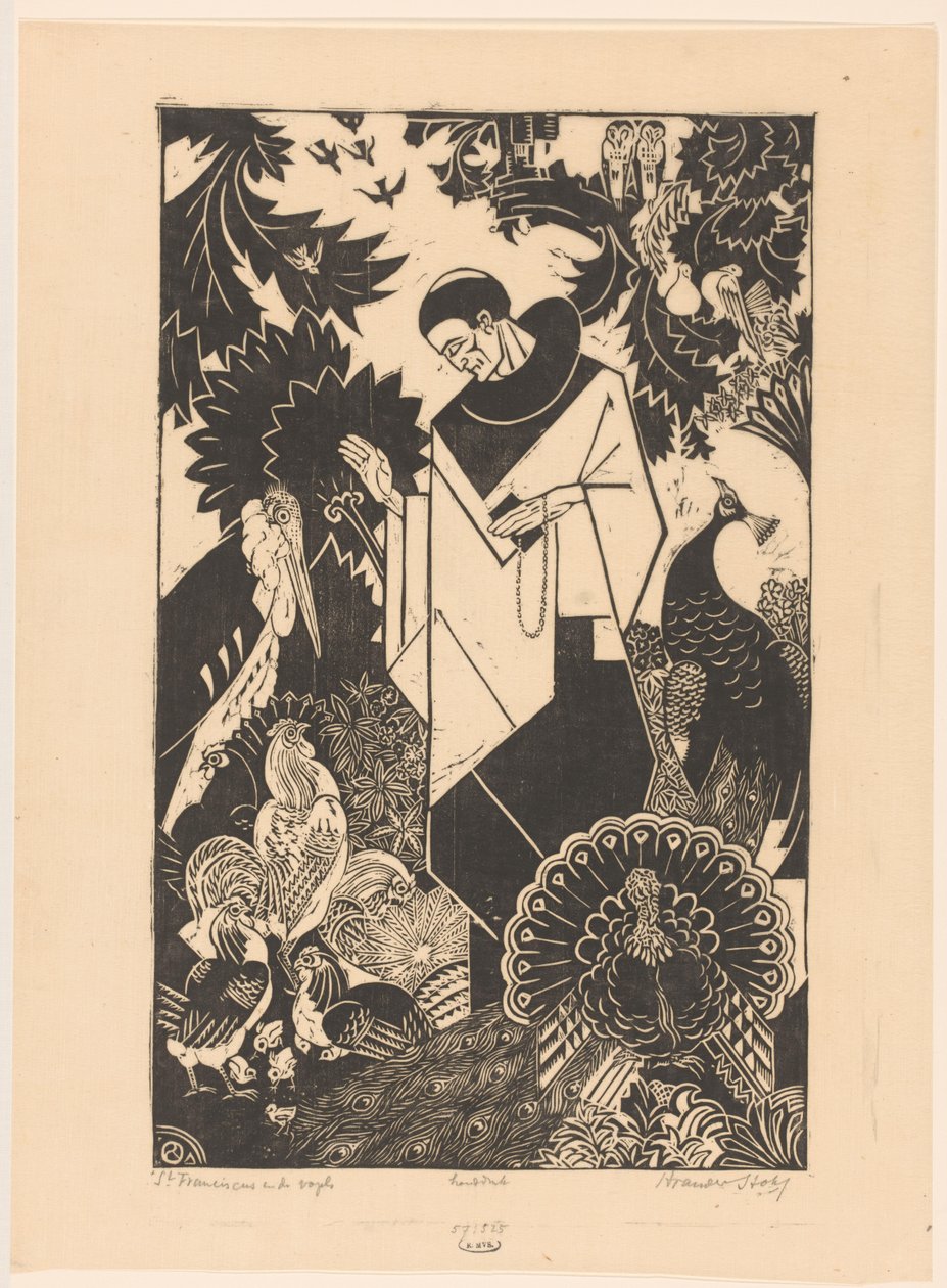 St. Franziskus und die Vögel von Henri van der Stok (signed by artist)