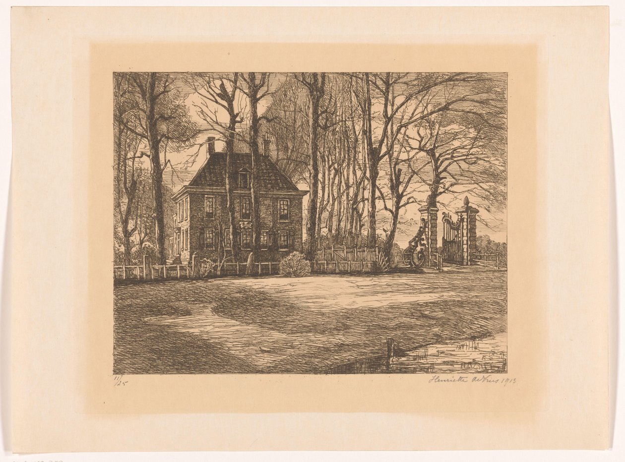 Landhaus zwischen den Bäumen von Henriëtte de Vries (signed by artist)