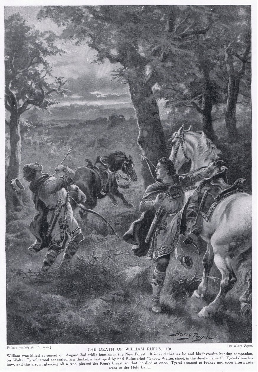 Der Tod von Wilhelm Rufus, 1100 n. Chr., 1920er Jahre von Henry A. Payne