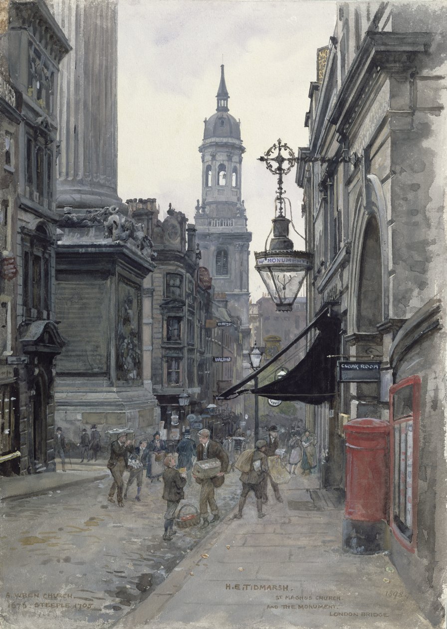 Das Monument und die St. Magnus Kirche von Henry Edward Tidmarsh
