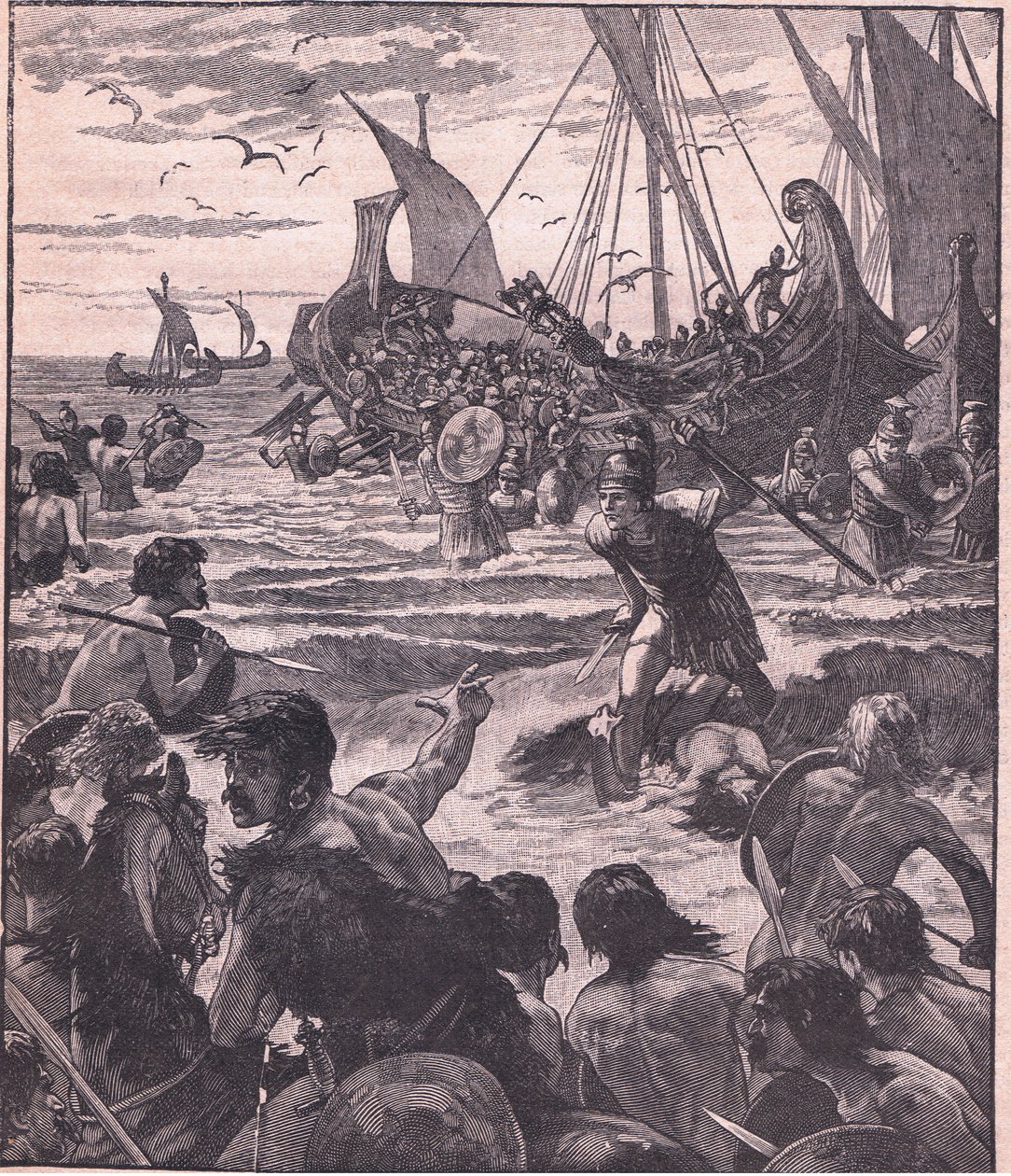 Landung der Römer an der Küste von Kent von Henry Marriott Paget