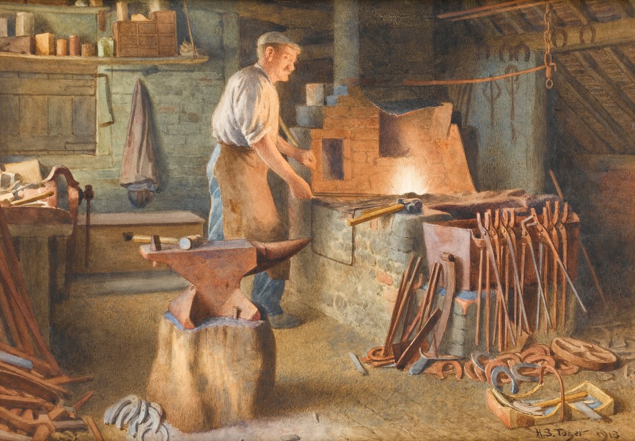 Der Dorfschmied, 1918 von Henry Spernon Tozer