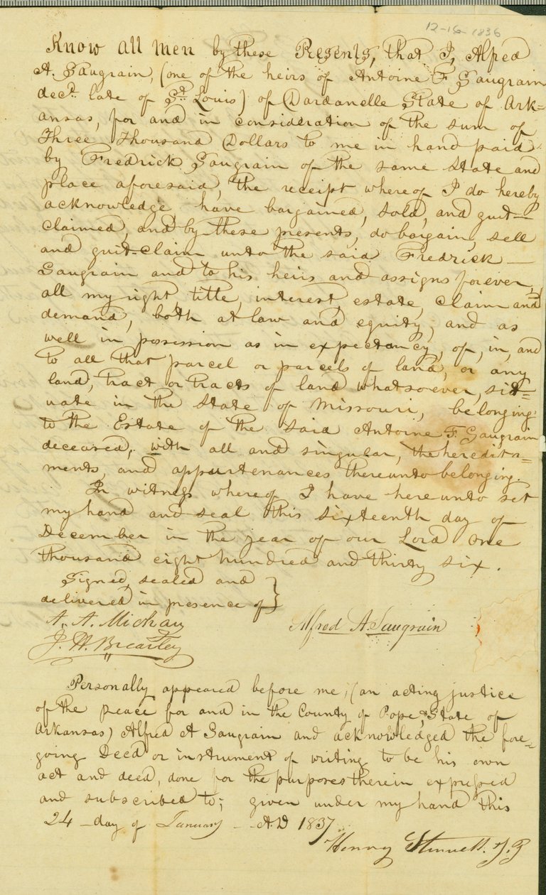 Alfred hat das Land für 3.000 Dollar an seinen Bruder Frederick verkauft von Henry Stinwell