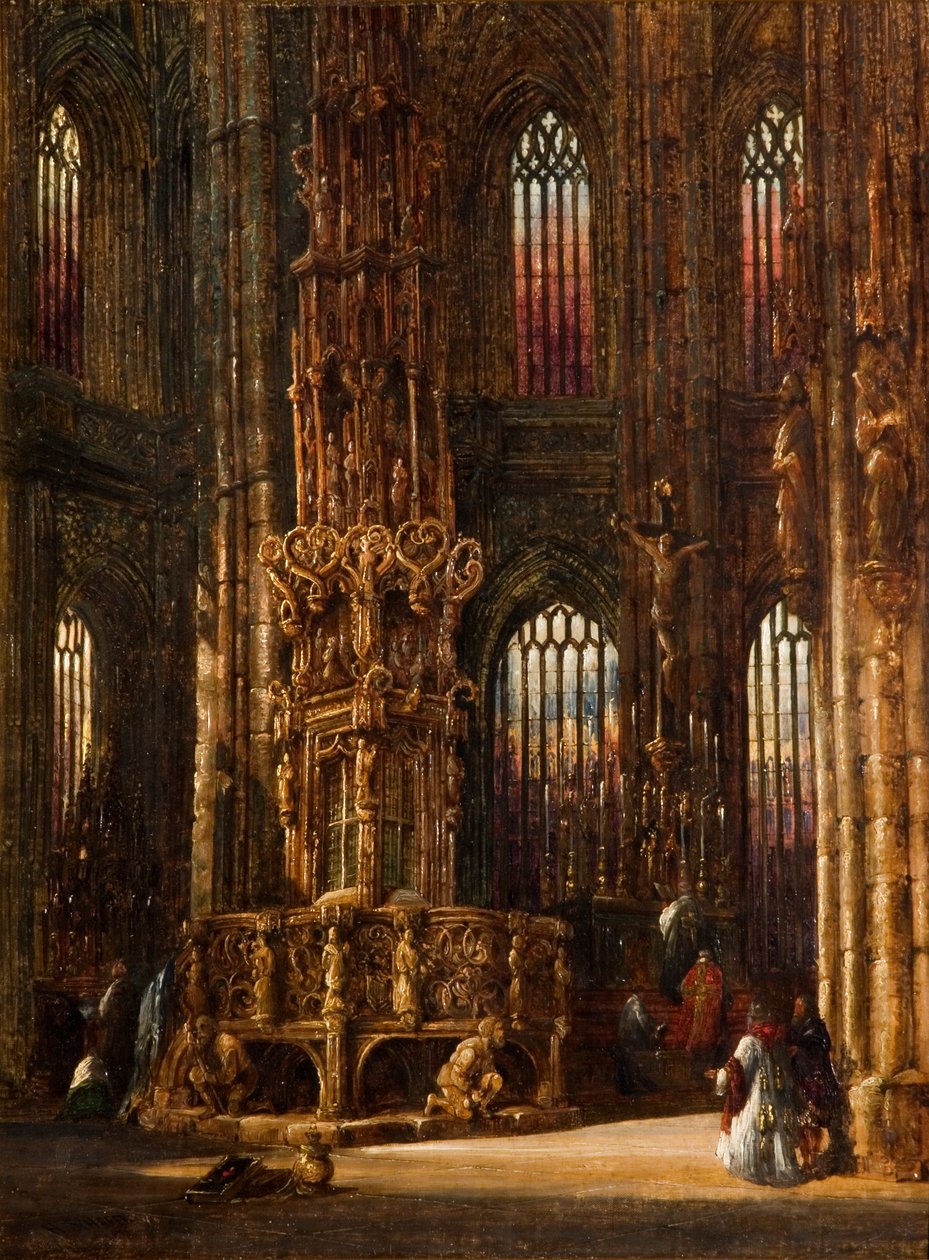 Innenraum der Kirche St. Lorenz, Nürnberg, ca. 1875 von Henry Thomas Schafer