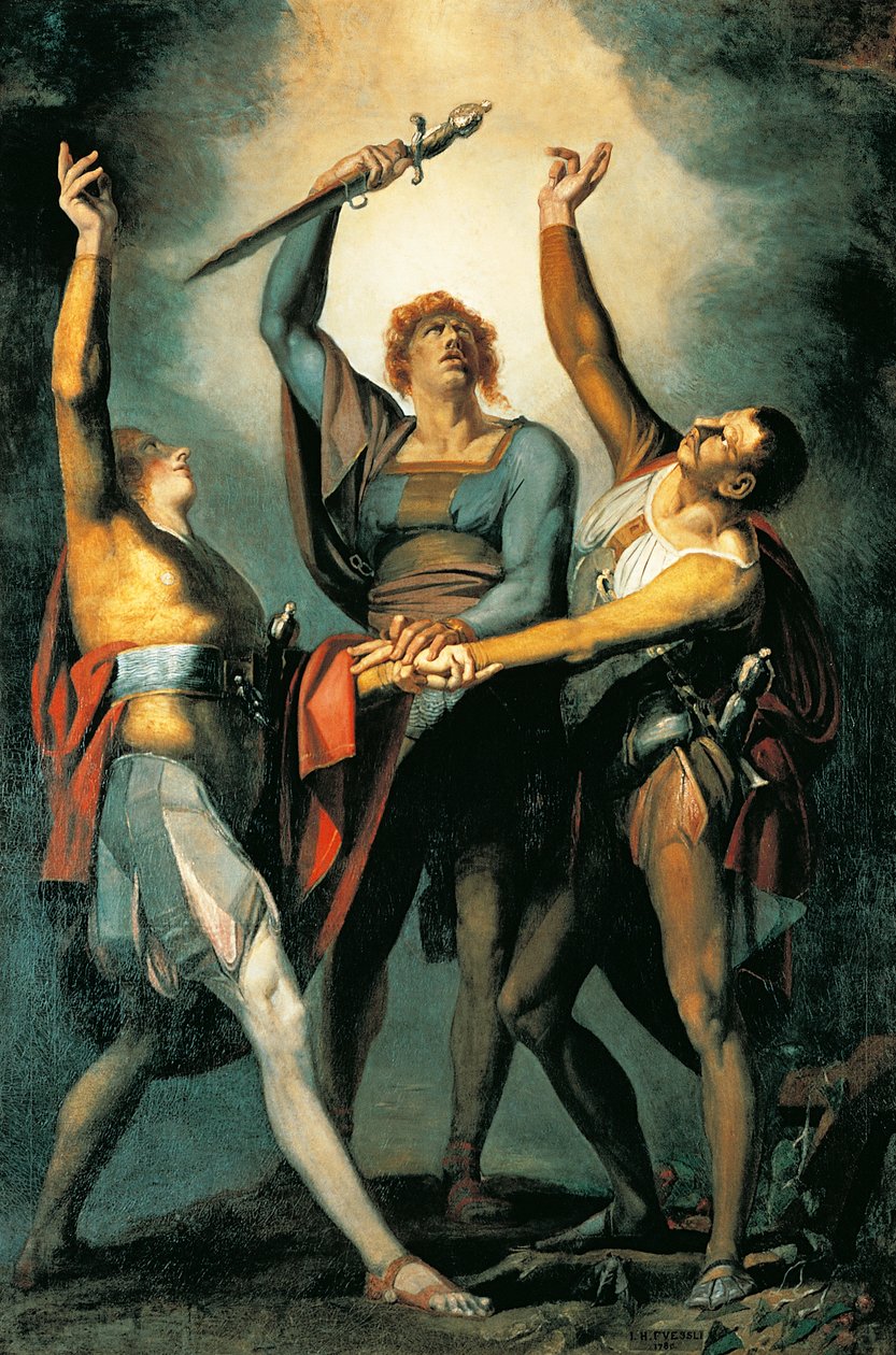 Die drei Eidgenossen beim Rütlischwur von Johann Heinrich Füssli