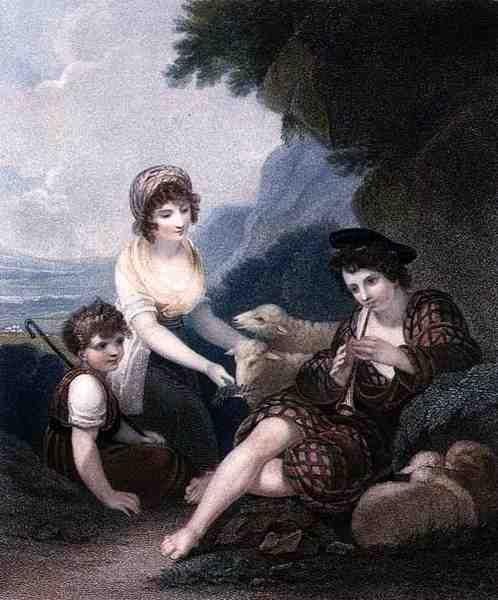 Der ländliche Minnesänger, graviert und veröffentlicht von Anthony Cardon (1772-1813) von Henry (after) Singleton