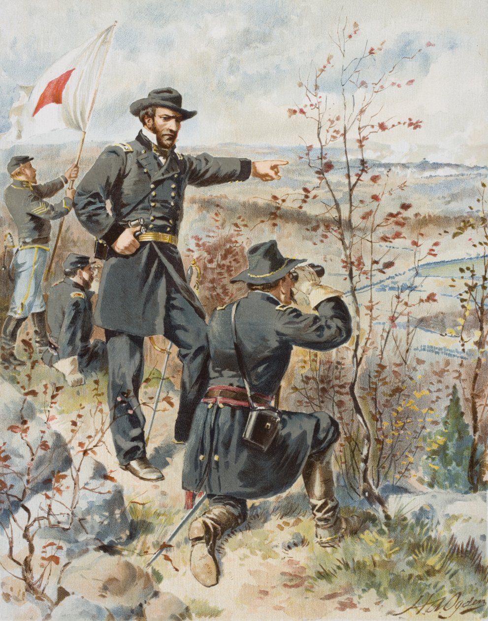 General Sherman am Kenesaw Mountain während der Schlacht am Allatoona Pass, 4. Oktober von Henry Alexander (after) Ogden