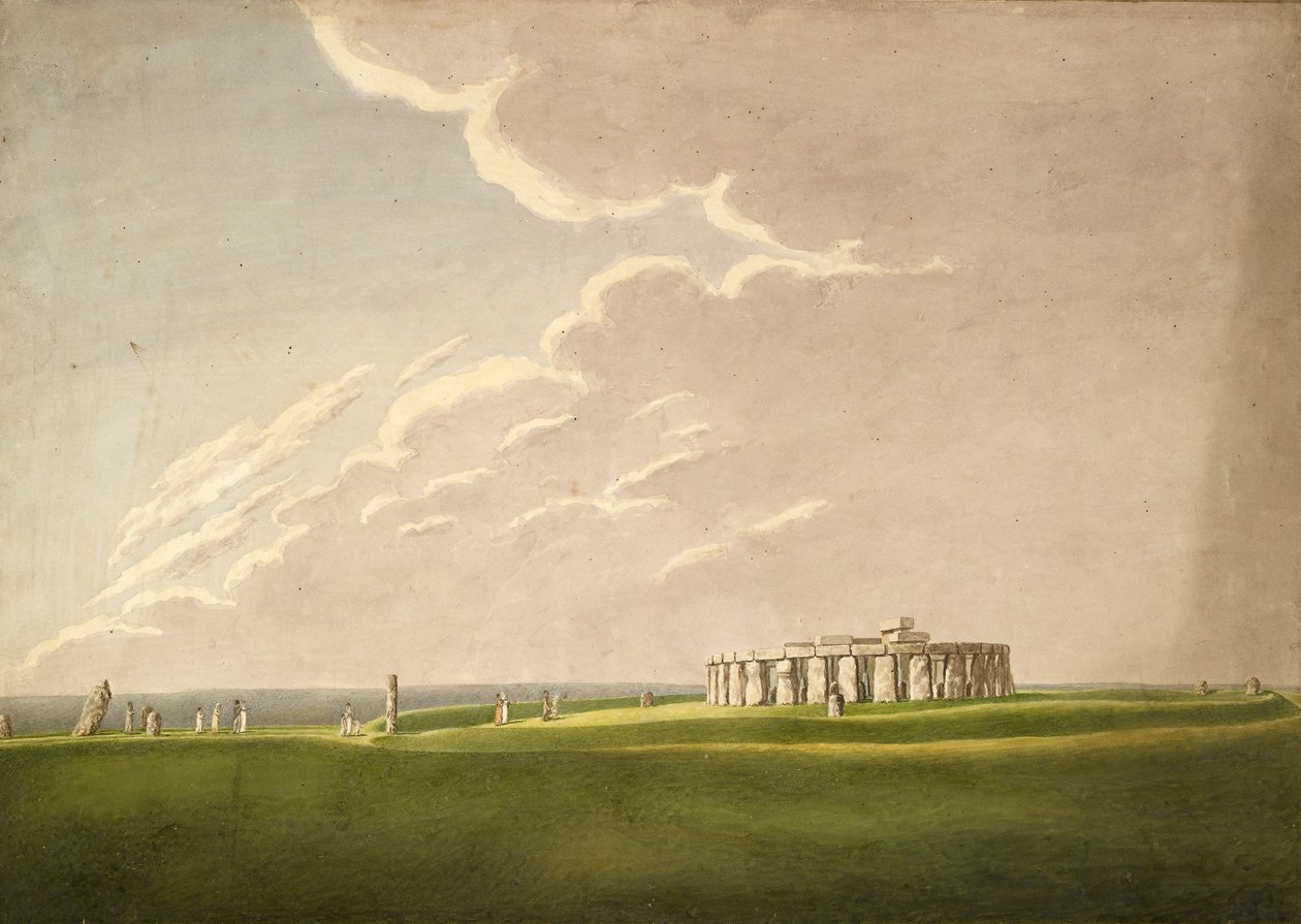 Der große antediluvianische Tempel von Stonehenge: in seinem ursprünglichen Zustand von Norden, 1824-1839 von Henry Browne