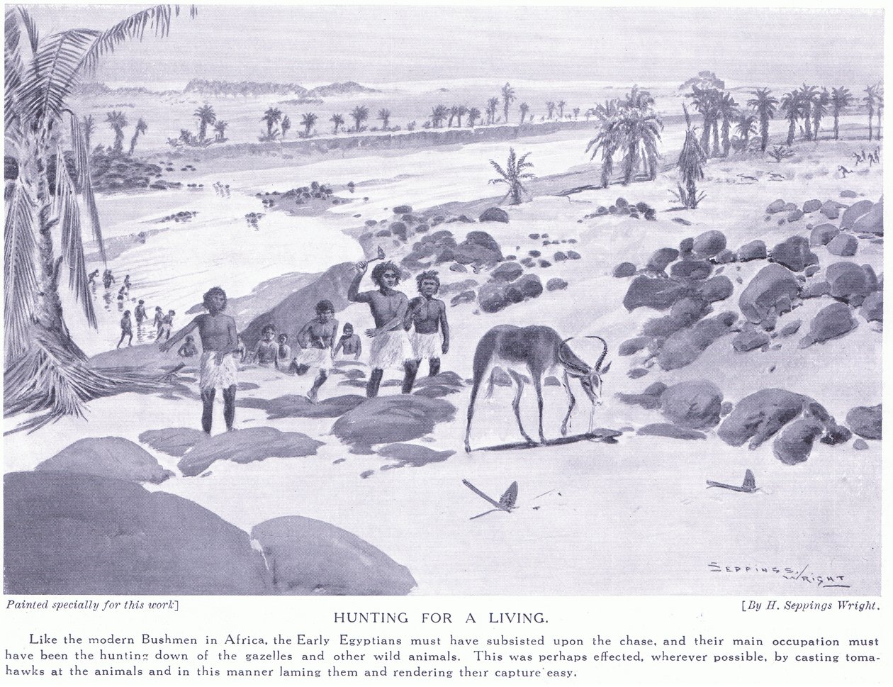 Jagd zum Lebensunterhalt, ca. 1920 von Henry Charles Seppings Wright