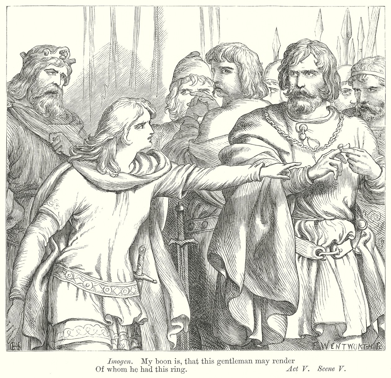 Cymbeline (Gravur) von Henry Courtney (after) Selous