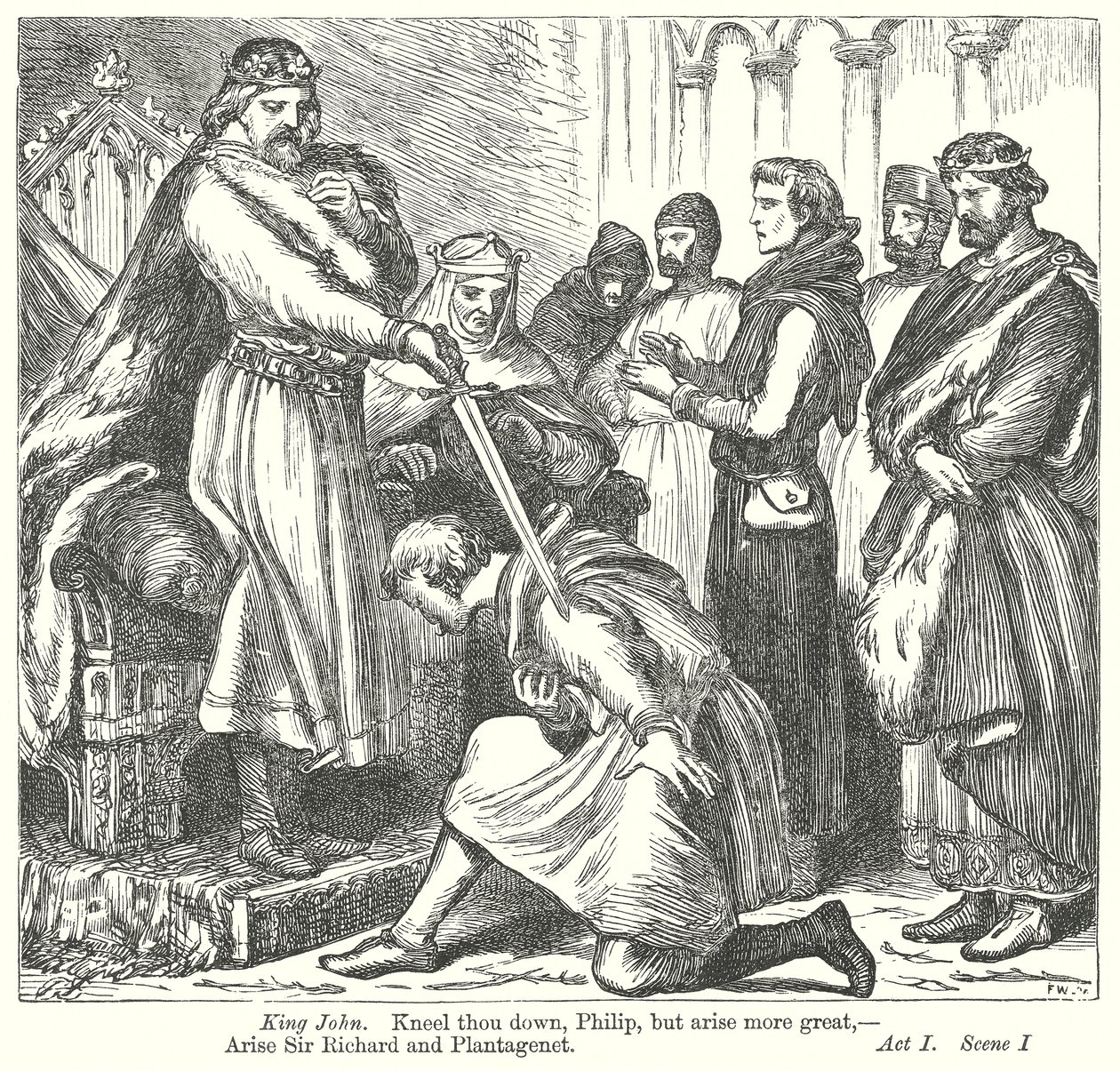 König Johann (Gravur) von Henry Courtney (after) Selous