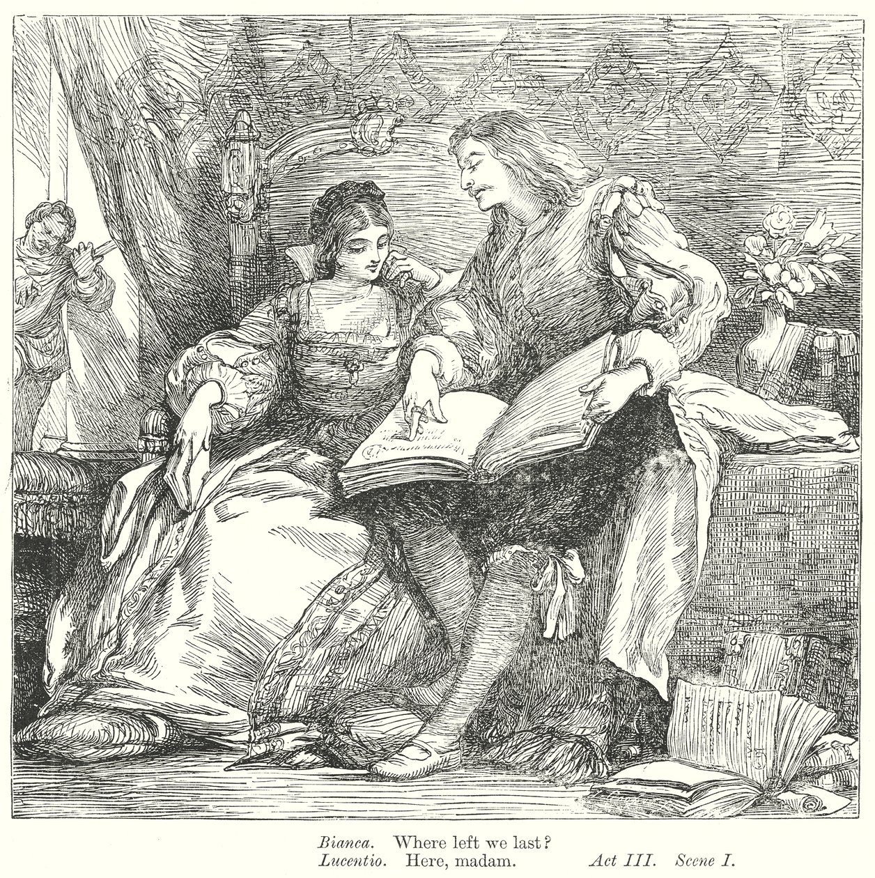 Der Widerspenstigen Zähmung (Gravur) von Henry Courtney (after) Selous