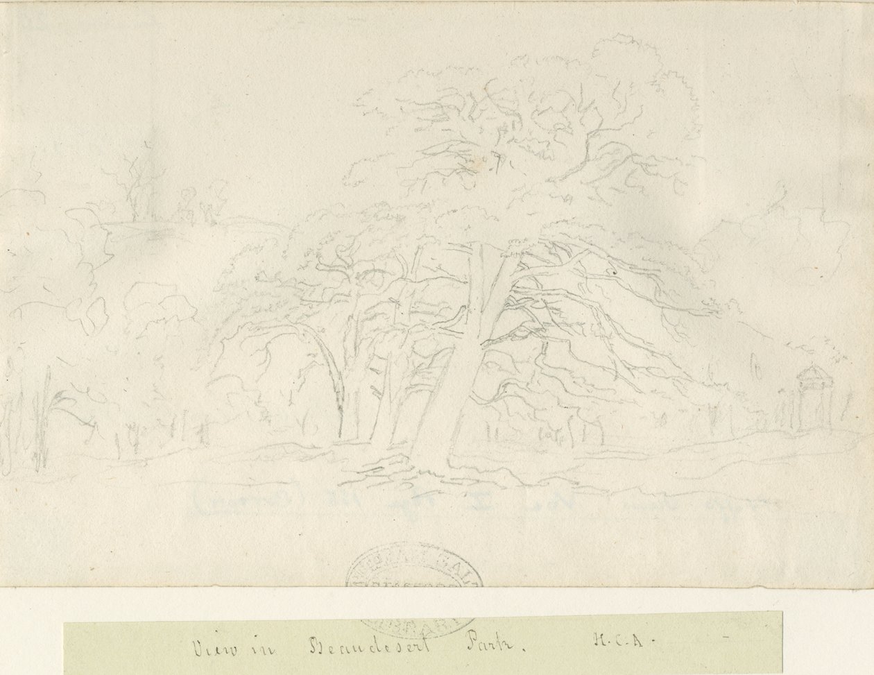 Beaudesert Park: Bleistiftzeichnung, undatiert [1788-1855] von Henry Curzon Allport