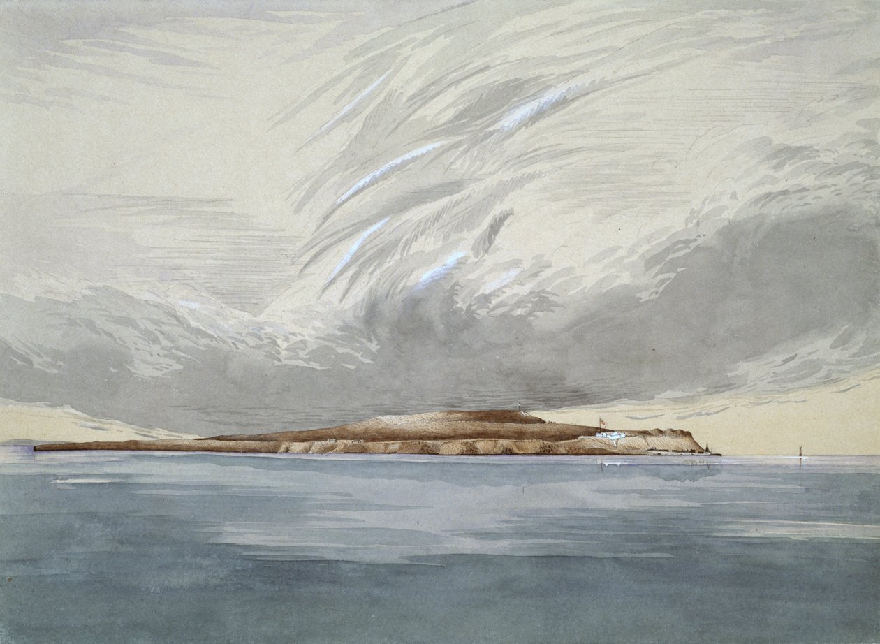 Fort und Insel Mackinaw, Oktober 1842 von Henry Francis Ainslie