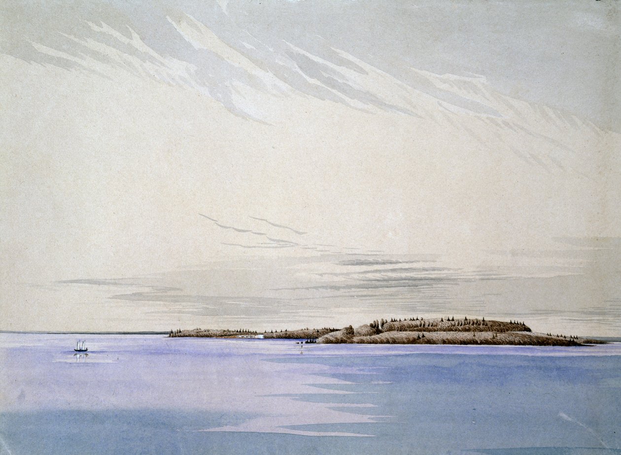 Altes Mackinaw mit dem französischen Fort, 1842 von Henry Francis Ainslie