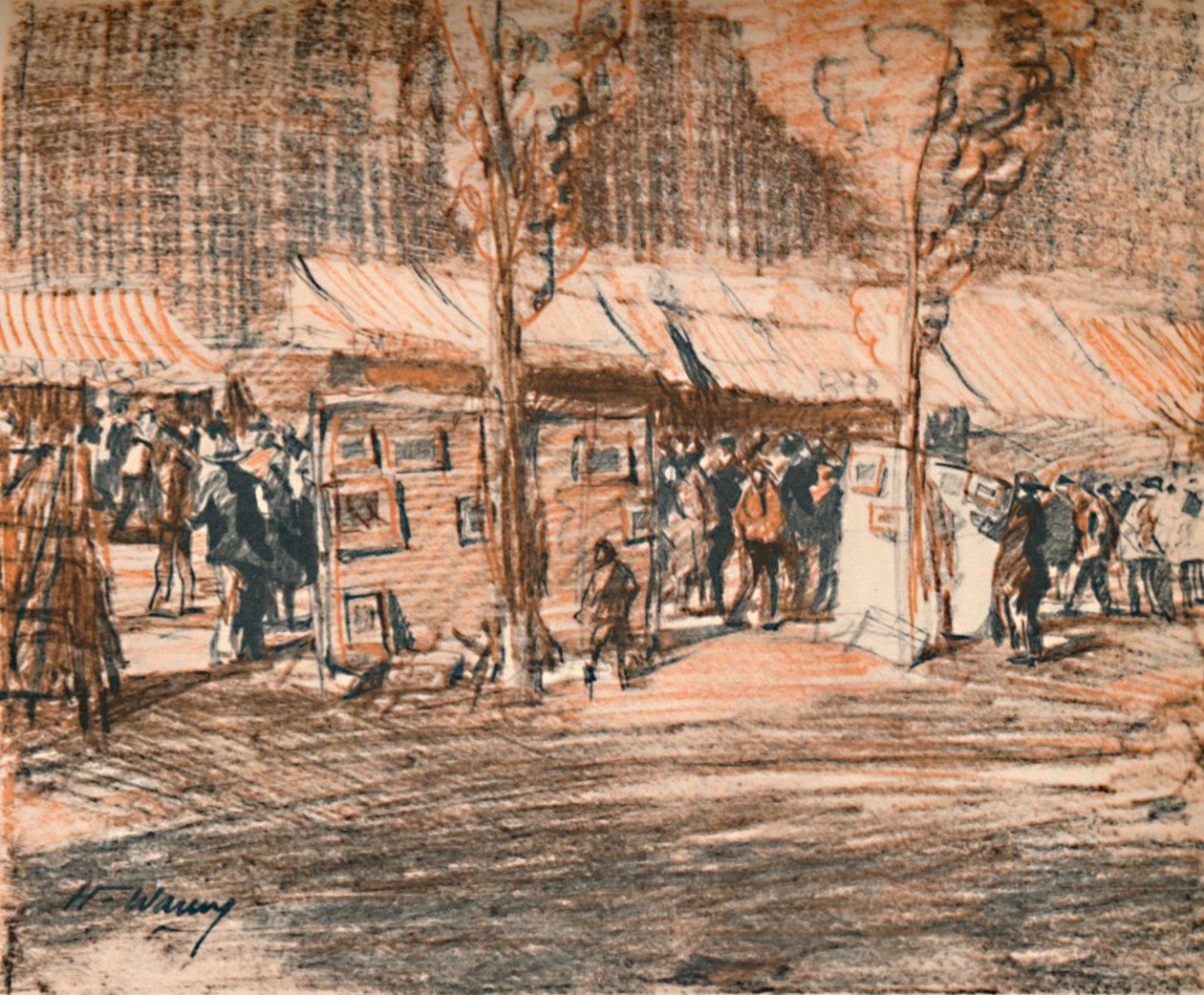 Der Daub-Markt Ein monströser Flohmarkt, ca. 1927, 1927 von Henry Franks Waring