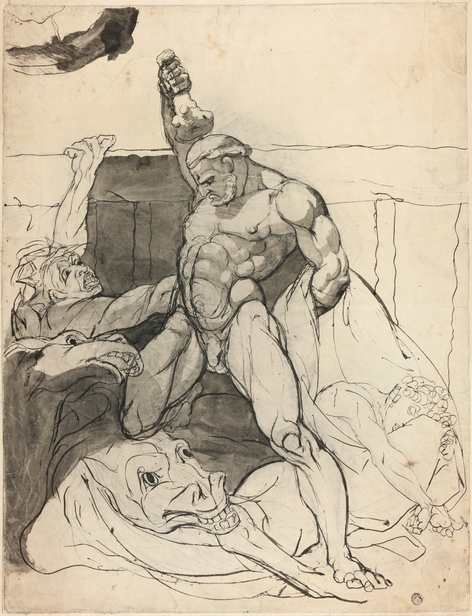 Herkules tötet die Stuten des Diomedes von Johann Heinrich Füssli