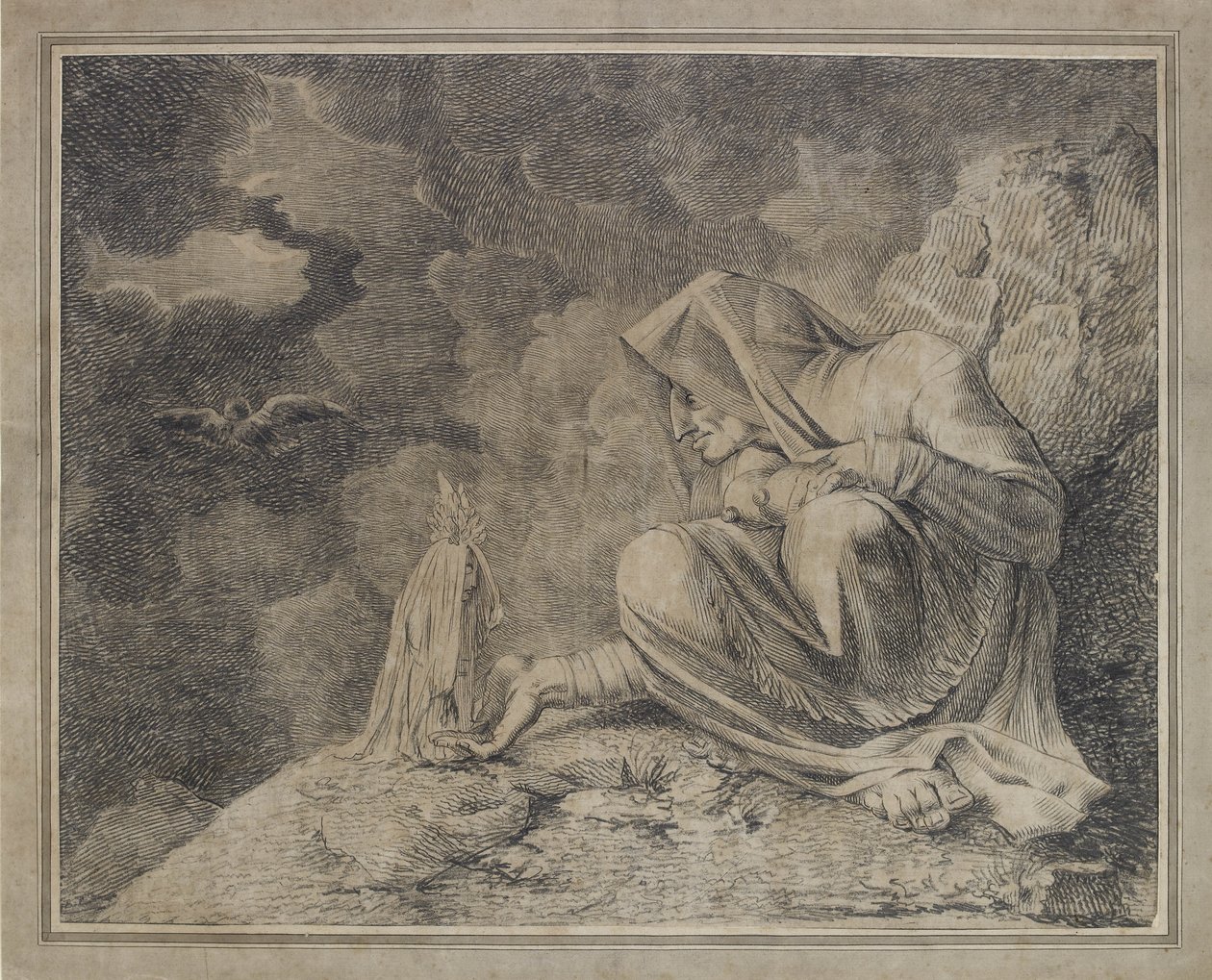 Die Hexe und die Alraune, 18. Jahrhundert von Johann Heinrich Füssli