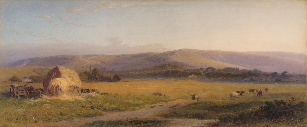 Weiden der South Downs, 1867 von Henry George Hine