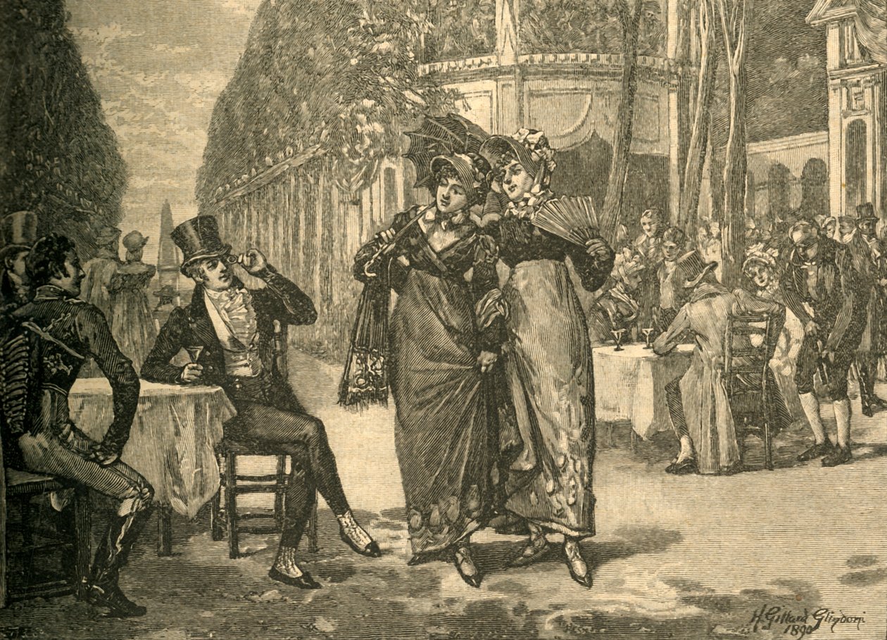 Schönlinge und Schönheiten der Regency-Periode, frühes 19. Jahrhundert, ca. 1890 von Henry Gillard Glindoni