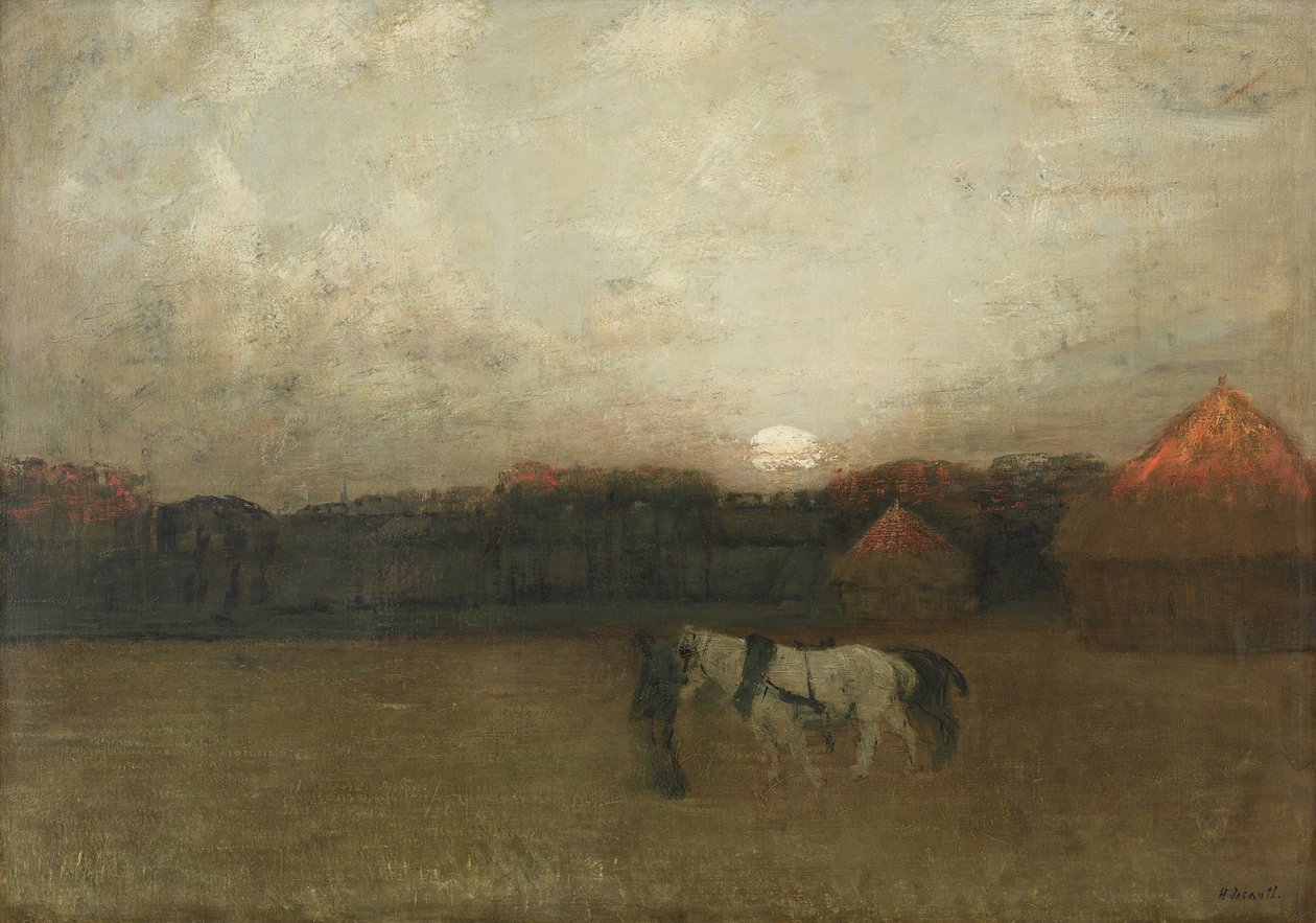 Das Stoppelfeld, um 1909 von Henry Golden Dearth