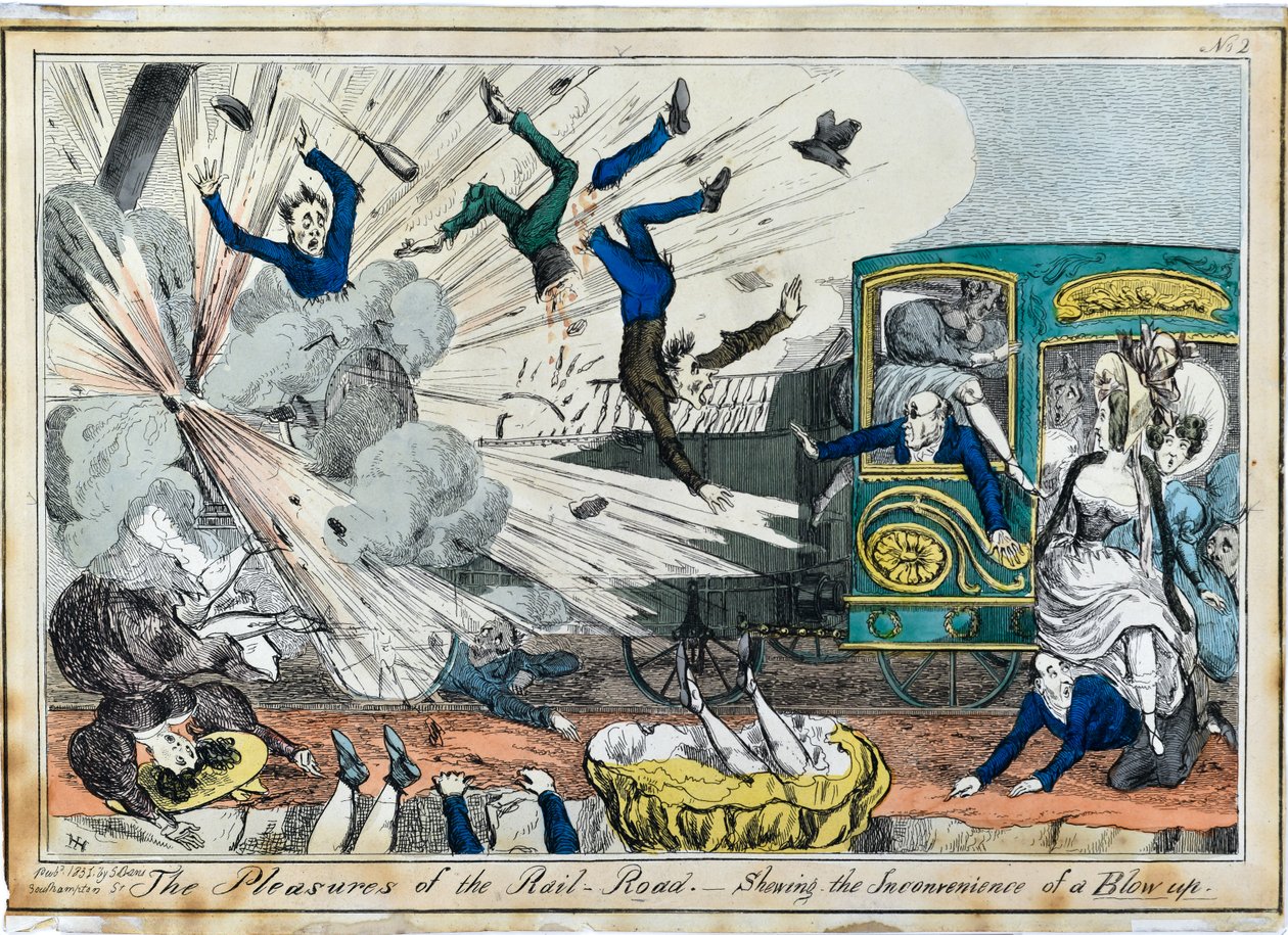 Vergnügungen der Eisenbahn. Die Unannehmlichkeiten einer Explosion von Henry Heath