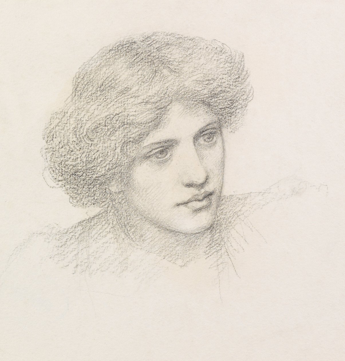 Kopf eines Mannes, möglicherweise Gaetano Meo (Bleistift) von Henry Holiday
