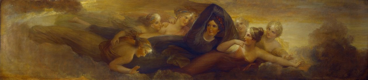 Nacht, mit den Plejaden, 1834 (Öl auf Mahagonitafel) von Henry Howard