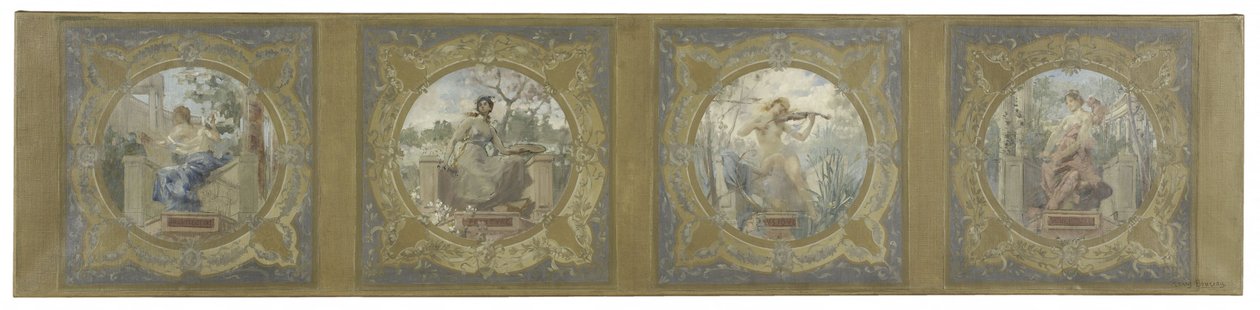 Skizze für die Lobau-Galerie im Pariser Rathaus: Die Künste von Henry Jean Louis Boureau