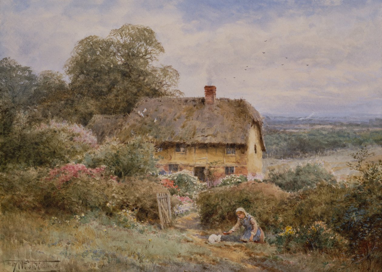 Ein malerisches Cottage, Warwickshire von Henry John Sylvester Stannard