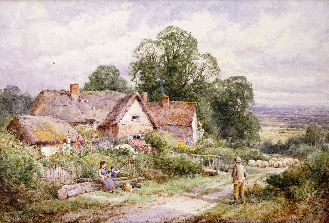 Ein Schafweg bei Woburn, Bedfordshire von Henry John Sylvester Stannard