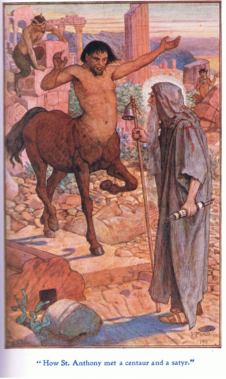 Wie der heilige Antonius einen Zentaur und einen Satyr traf von Henry Justice Ford
