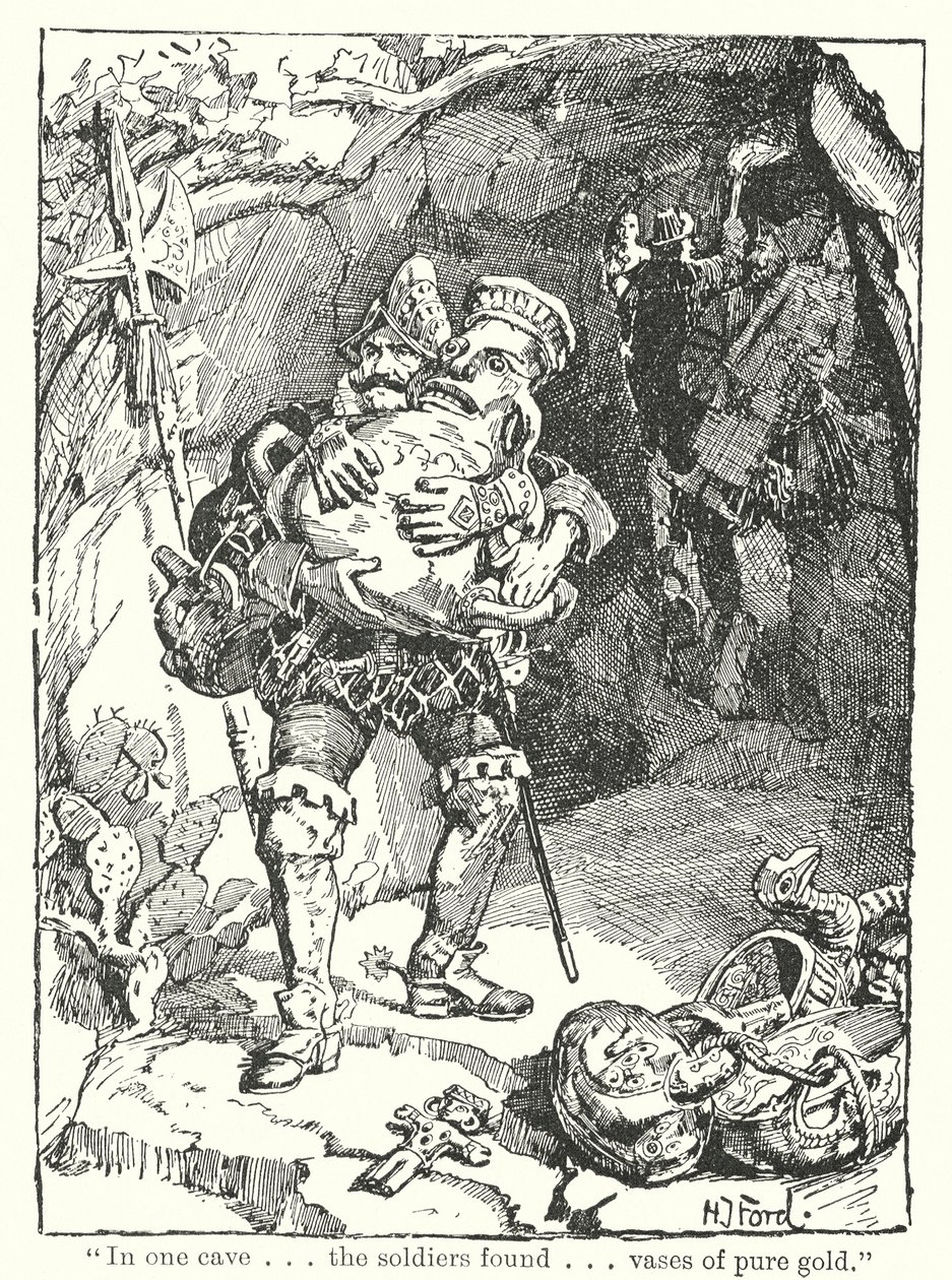 "In einer Höhle fanden die Soldaten Vasen aus purem Gold" von Henry Justice Ford