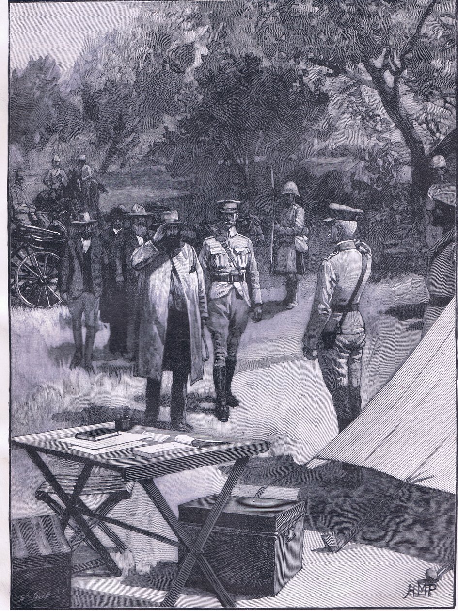 Cronjes Kapitulation, Illustration aus Cassells Geschichte Englands, 1900er Jahre von Henry Marriott Paget