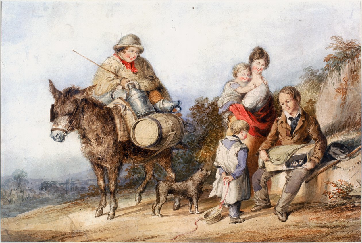 Milchjunge mit Familiengruppe, ca. 1840 von Henry Perlee Parker